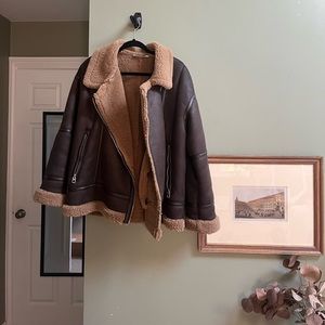 Zara Faux Suede/Sherling Jacket